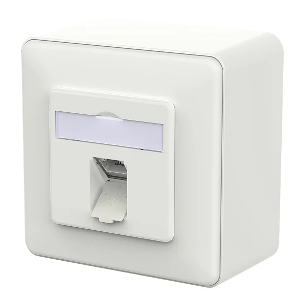 METZ CONNECT E-DAT C6A LSA++ Dose, 1 Port, AP, verkehrsweiß