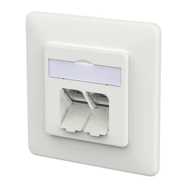 METZ CONNECT E-DAT C6A LSA++ Dose, 2 Port, UP, verkehrsweiß