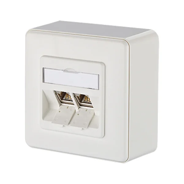 METZ CONNECT Dose AP/2 reinweiss E-DAT Modul 2 Ports, Cat.6 (Class E)