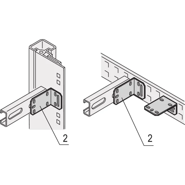 SCHROFF Befestigungswinkel - SYSTEMWINKEL FUER C-PROFIL