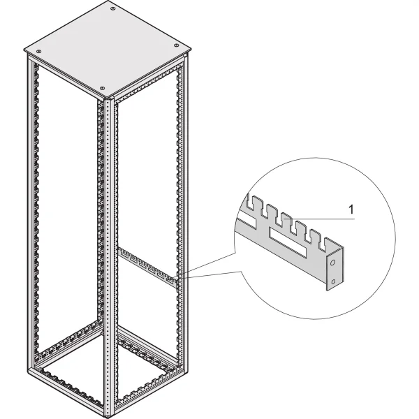 SCHROFF Kabelabfangschiene für die Schrankbreite - KAB.ABFANGSCHIENE 600B R7021