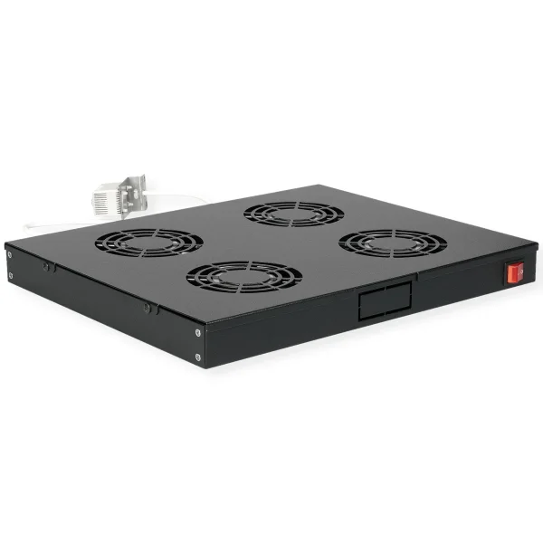 ROLINE 19-Zoll Lüftereinheit 4 Lüfter, Thermostat schwarz