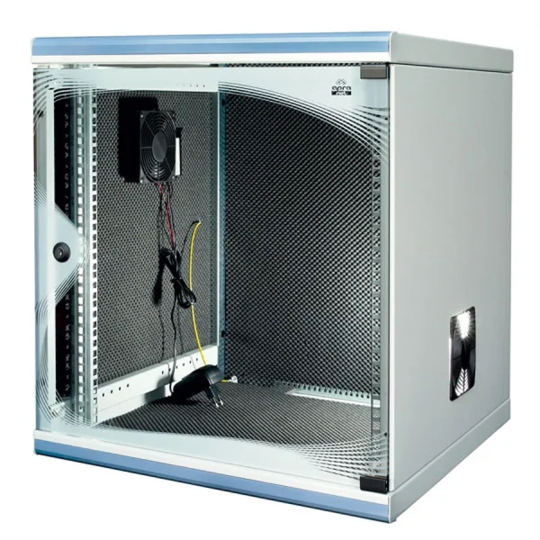 optiRACK " silent" aktiv 12HE, 612x555x600mm, schallgedämmt, Untertisch-Schrank