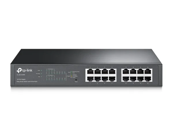 TP-LINK TL-SG1016PE Netzwerk-Switch Managed Gigabit Ethernet (10/100/1000) Schwarz Power over Ethernet (PoE)