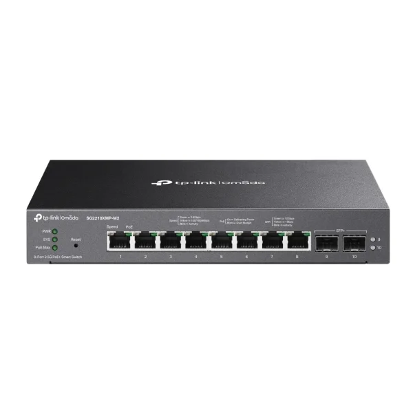 TP-Link Omada SG2210XMP-M2 Netzwerk-Switch Managed L2/L2+ 2.5G Ethernet (100/1000/2500) Power over Ethernet (PoE) Desktop-/Wandmontage Schwarz