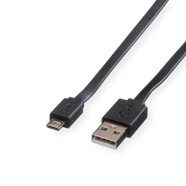 ROLINE USB 2.0 Kabel, USB A ST - Micro USB B ST, schwarz, 1 m
