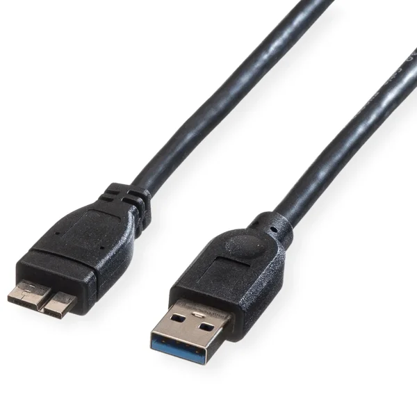 ROLINE USB 3.2 Gen 1 Kabel, A ST - Micro B ST, schwarz, 0,15 m