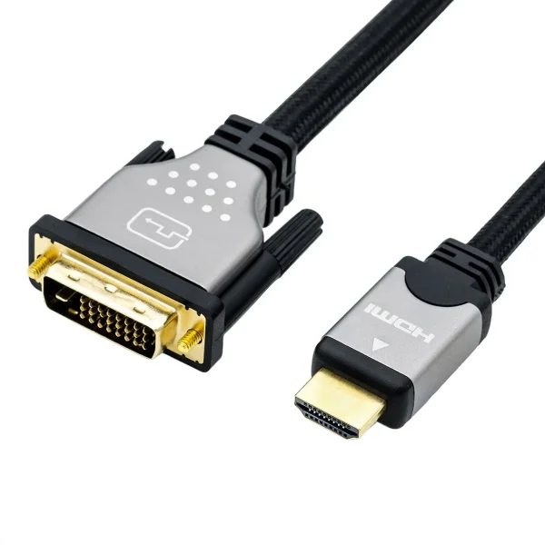 ROLINE Monitorkabel DVI (24+1) - HDMI, ST/ST, schwarz / silber, 2 m