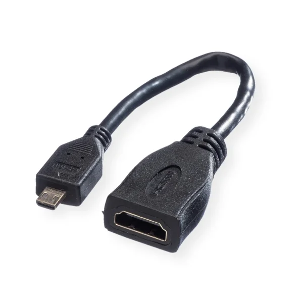 VALUE HDMI High Speed Kabel mit Ethernet, HDMI BU - Micro HDMI ST, 0,15 m