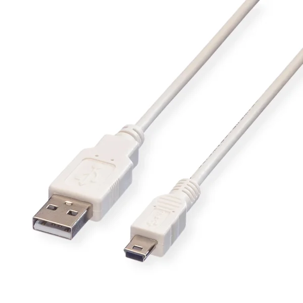VALUE USB 2.0 Kabel, Typ A - 5-Pin Mini, weiß, 1,8 m