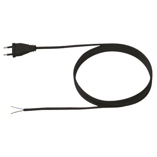 BACHMANN Zuleitung 2x0,75 2m schwarz, H03VVH2-F Eurostecker unverpackt