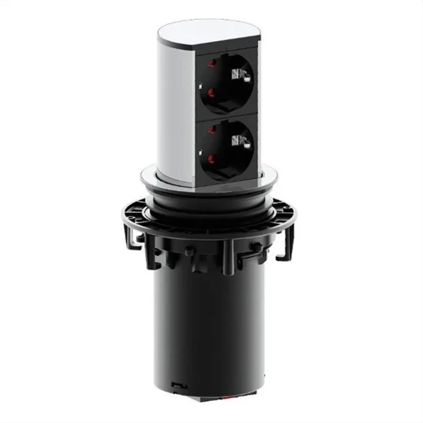 BACHMANN ELEVATOR 2x Schutzkontakt, Edelstahl