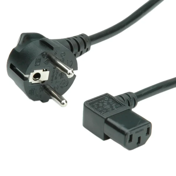 VALUE Netzkabel, abgewinkelte IEC-Buchse, schwarz, 1,8 m