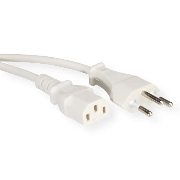 VALUE Netzkabel T12 auf C13, weiß, 1,8 m