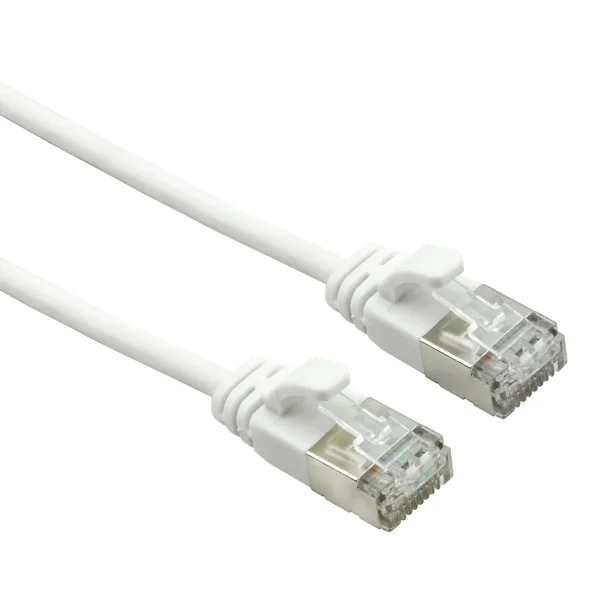 ROLINE U/FTP DataCenter Kabel Cat.7, LSOH, mit RJ45 Steckern (500 MHz / Class EA), slim, weiß, 0,5 m