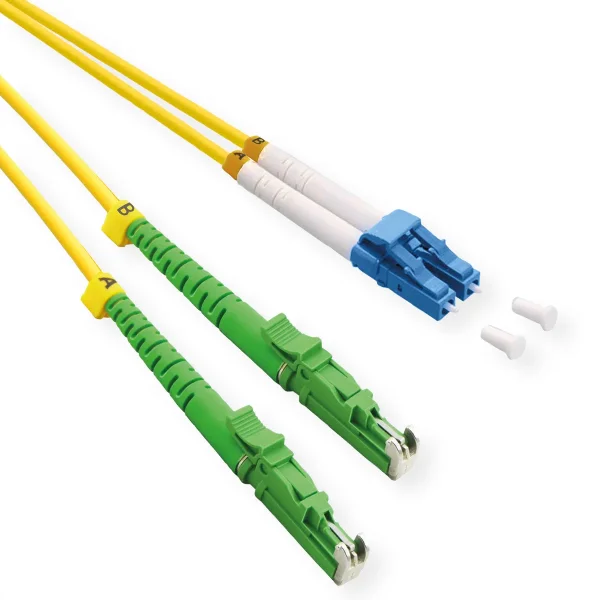 ROLINE LWL-Kabel duplex 9/125µm OS2, LSH APC / LC UPC, LSOH, gelb, 2 m