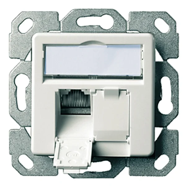 TELEGÄRTNER Dose AMJ45 UP/50 2x RJ-45 Cat.6A (Class EA), alpinweiss