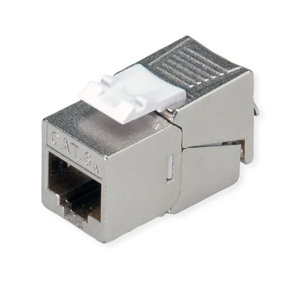 ROLINE Cat.6A (Class EA) Keystone, geschirmt, werkzeuglos, SLIM, silberfarben