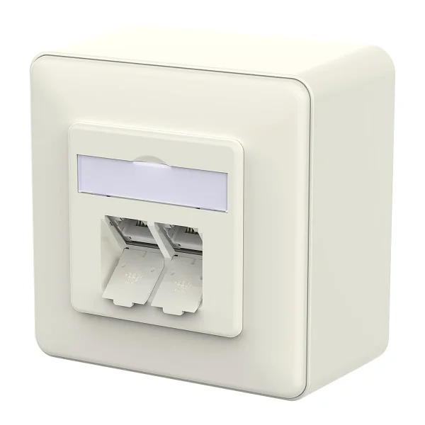 METZ CONNECT E-DAT C6A IDC Dose, 2 Port, AP, reinweiß