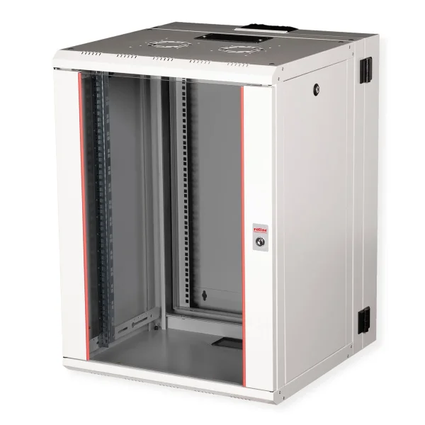 ROLINE 19-Zoll Wandgehäuse Pro 16 HE, 600x600 BxT zweiteilig schwenkbar grau