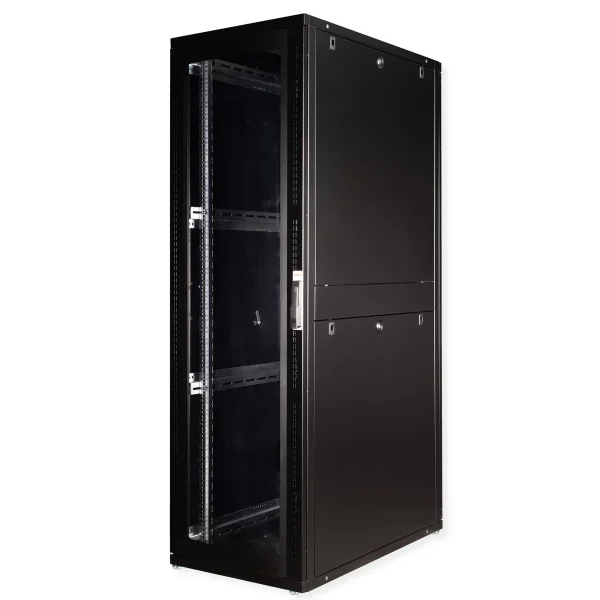 ROLINE 19-Zoll Serverschrank Pro 42 HE, 600x1000 BxT schwarz Plexiglas