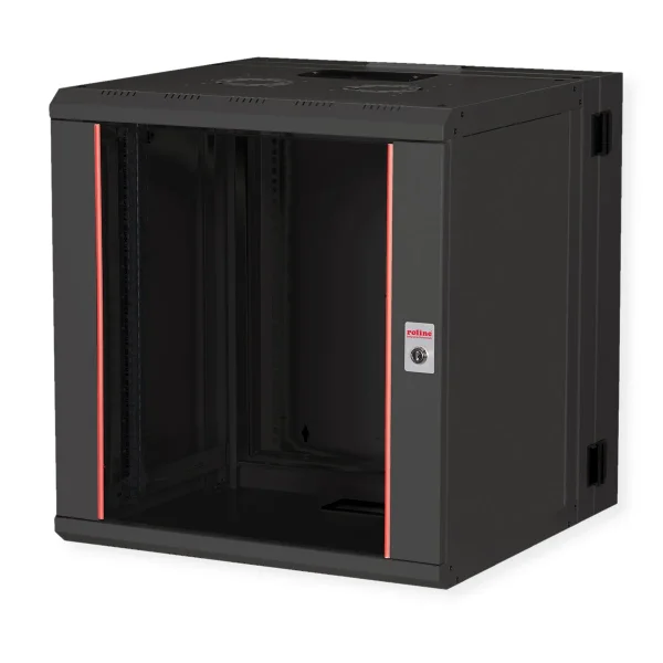 ROLINE 19-Zoll Wandgehäuse Pro 12 HE, 600x600 BxT zweiteilig schwenkbar schwarz
