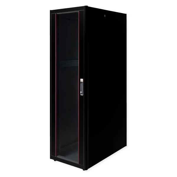 ROLINE 19-Zoll Netzwerkschrank Basic 42 HE, 600x1000 BxT Glastür schwarz