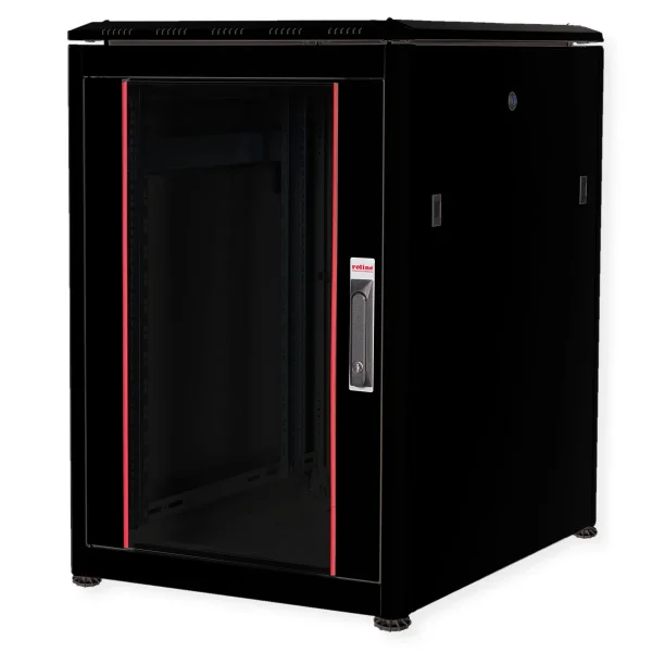 ROLINE 19-Zoll Netzwerkschrank Pro 16 HE, 600x800 BxT Glastür schwarz