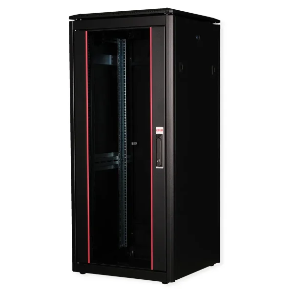 ROLINE 19-Zoll Netzwerkschrank Pro 26 HE, 600x600 BxT Glastür schwarz