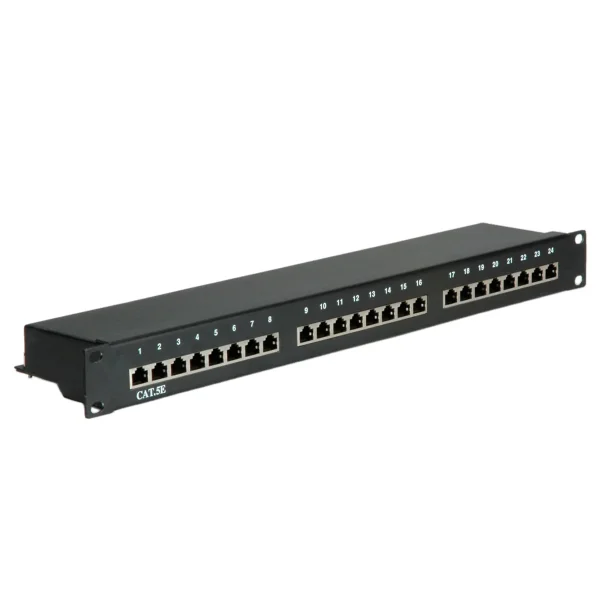 VALUE Cat.5e (Class D) 19-Zoll-Patchpanel, 24P, geschirmt, schwarz