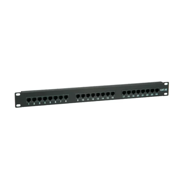 VALUE Cat.5e (Class D) 19-Zoll-Patchpanel, 24P, ungeschirmt, schwarz
