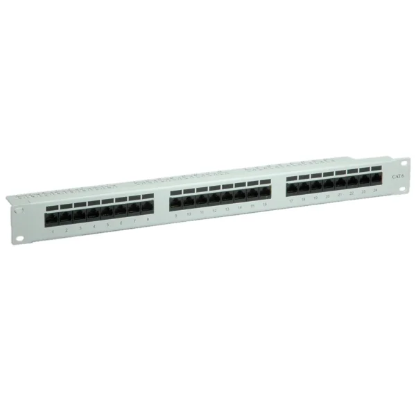 VALUE Cat.6 (Class E) 19-Zoll-Patchpanel, 24P, ungeschirmt, grau