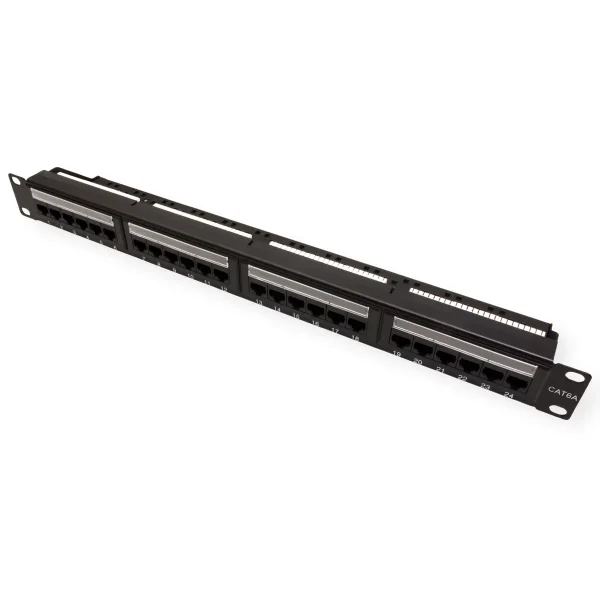 VALUE Cat.6A (Class EA) 19-Zoll-Patchpanel, 24 P, ungeschirmt, schwarz