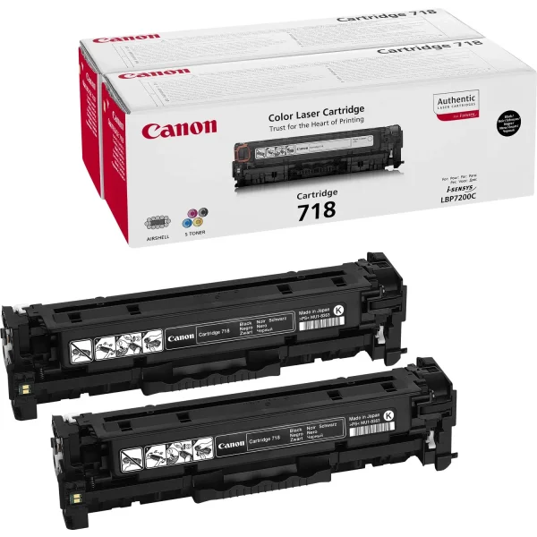 Canon CRG-718 Bk VP Original Schwarz 2 Stück(e)