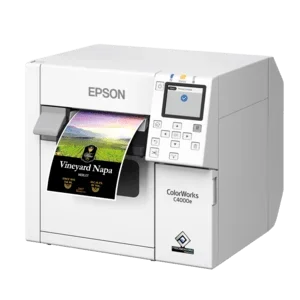 Epson ColorWorks C4000, Glänzende Schwarztinte, Cutter, ZPLII, USB, Ethernet