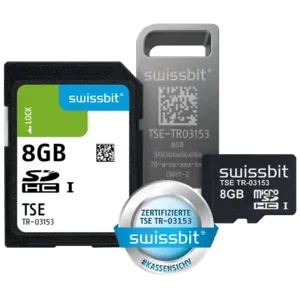 Swissbit TSE, reduzierte Laufzeit, SD-Karte, 8 GB, vereinzelt