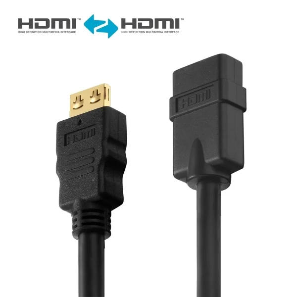 Zertifiziertes 4K Premium High Speed HDMI-Verlängerungskabel | schwarz, 2.00m​​​​​​​