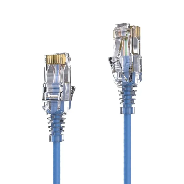 Premium Slim Cat.6 Patchkabel, RJ45, UTP, LSZH - 1.00m, blau