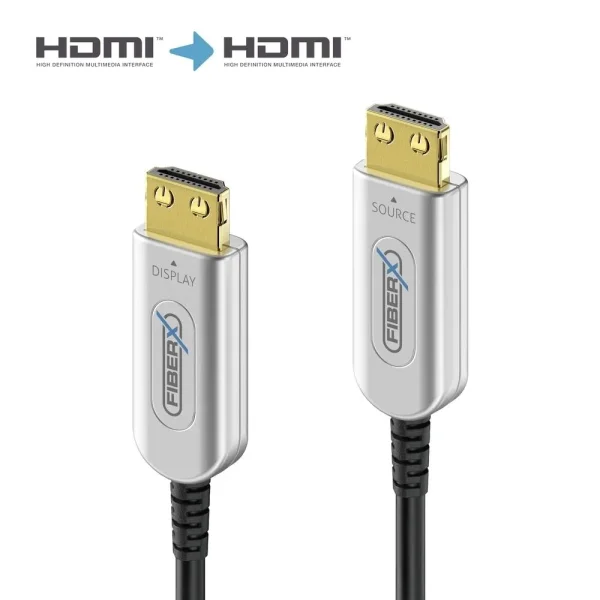 4K Premium High Speed HDMI AOC Glasfaserkabel - 20.0m, Silber