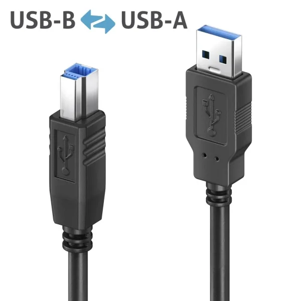 Premium Aktiv USB 3.2 USB-A / USB-B Kabel - 20.0m, schwarz