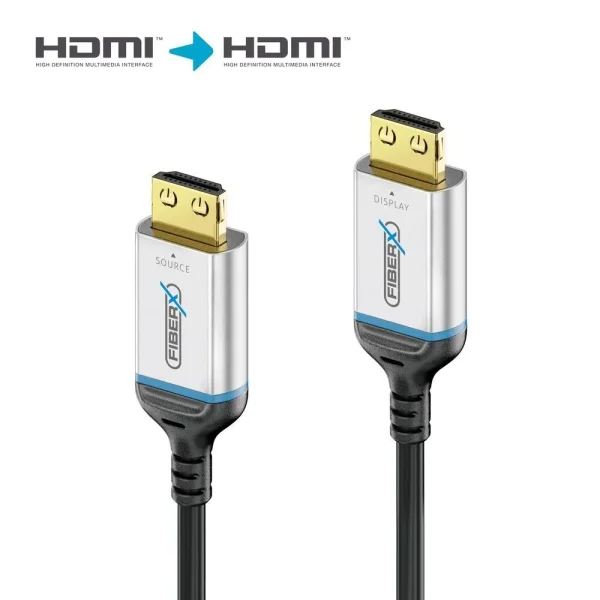 Zertifiziertes 8K Ultra High Speed HDMI AOC Glasfaserkabel - 7.50m, Silber