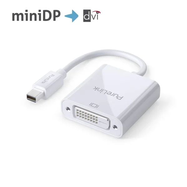 Premium Aktiver 2K mini DisplayPort / DVI Portsaver Adapter - Weiß