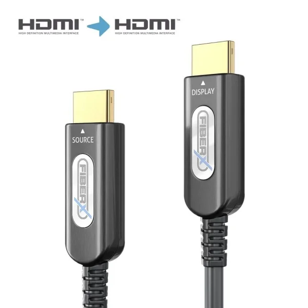 Gepanzertes 4K HDMI 2.0b Glasfaserkabel - 15.0m, schwarz