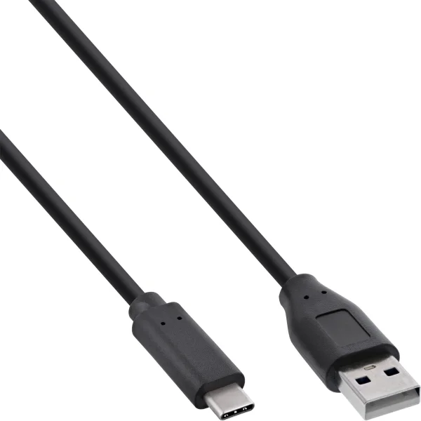 InLine® USB 2.0 Kabel, USB-C Stecker an A Stecker, schwarz, 1,5m