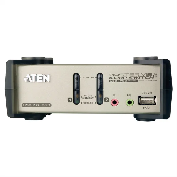 ATEN CS1732B KVM Switch VGA, PS/2-USB, Audio, USB-Hub, 2 Ports