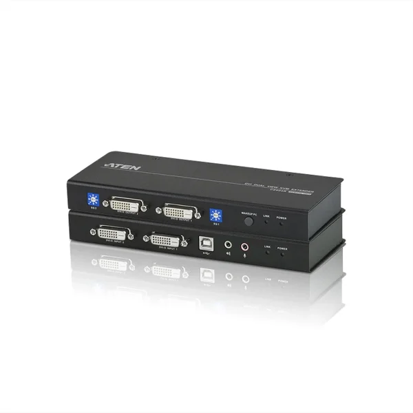ATEN CE604 KVM Extender, 2x DVI, Audio, USB, RS232