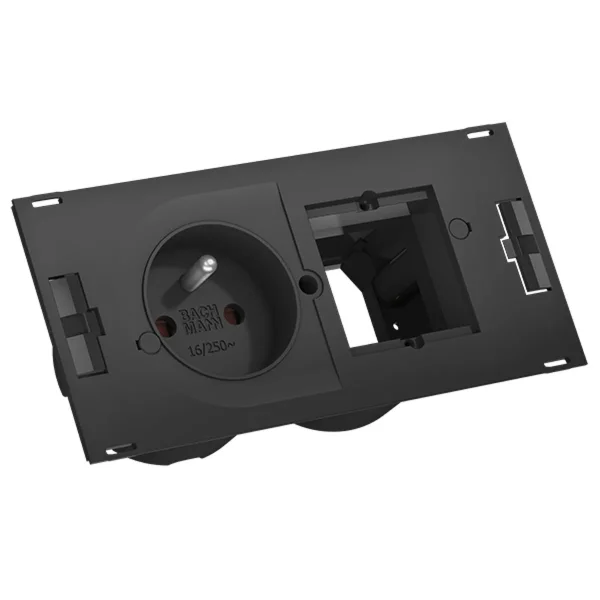 BACHMANN DUE 1xUTE 1xCM, incl. Anschlukabel GST18, schwarz, 0,2 m