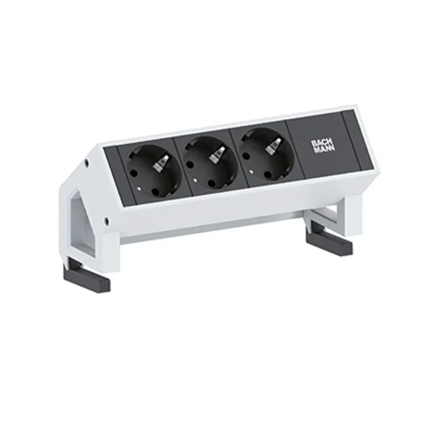 BACHMANN DESK2 3xCEE7/3 , GST18 incl. Zuleitung 1,5m, weiß
