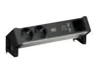 BACHMANN DESK2 ALU BLACK 2xSchutzkontakt