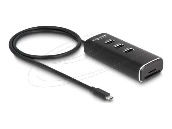 DELOCK 3 Port USB 10 Gbps Hub CardReader